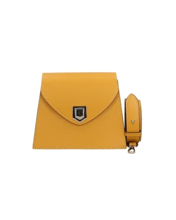 Geanta crossbody de piele, Maro deschis