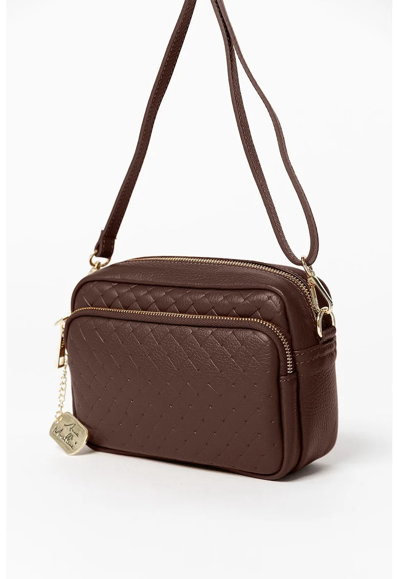 Geanta crossbody de piele Tabita, Maro inchis