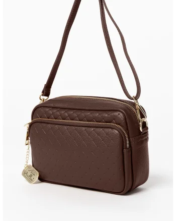 Geanta crossbody de piele Tabita, Maro inchis