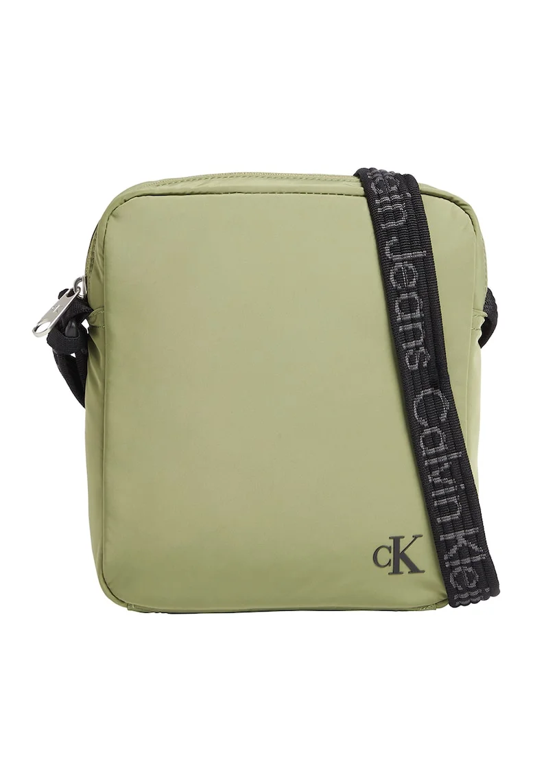 Geanta crossbody cu model uni si bareta ajustabila, Verde/Verde sparanghel