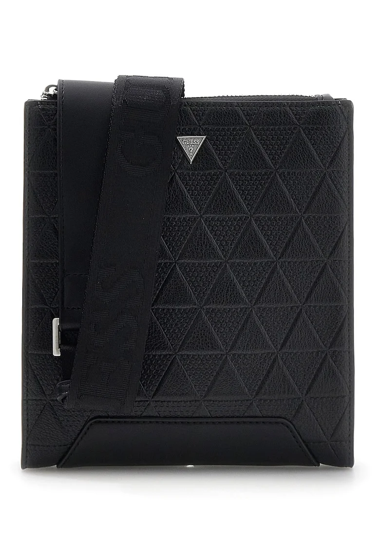 Geanta crossbody cu bareta logo Torino, Negru