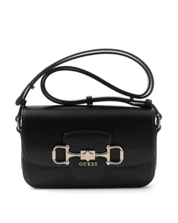 Geanta crossbody de piele ecologica cu logo Janie, Negru