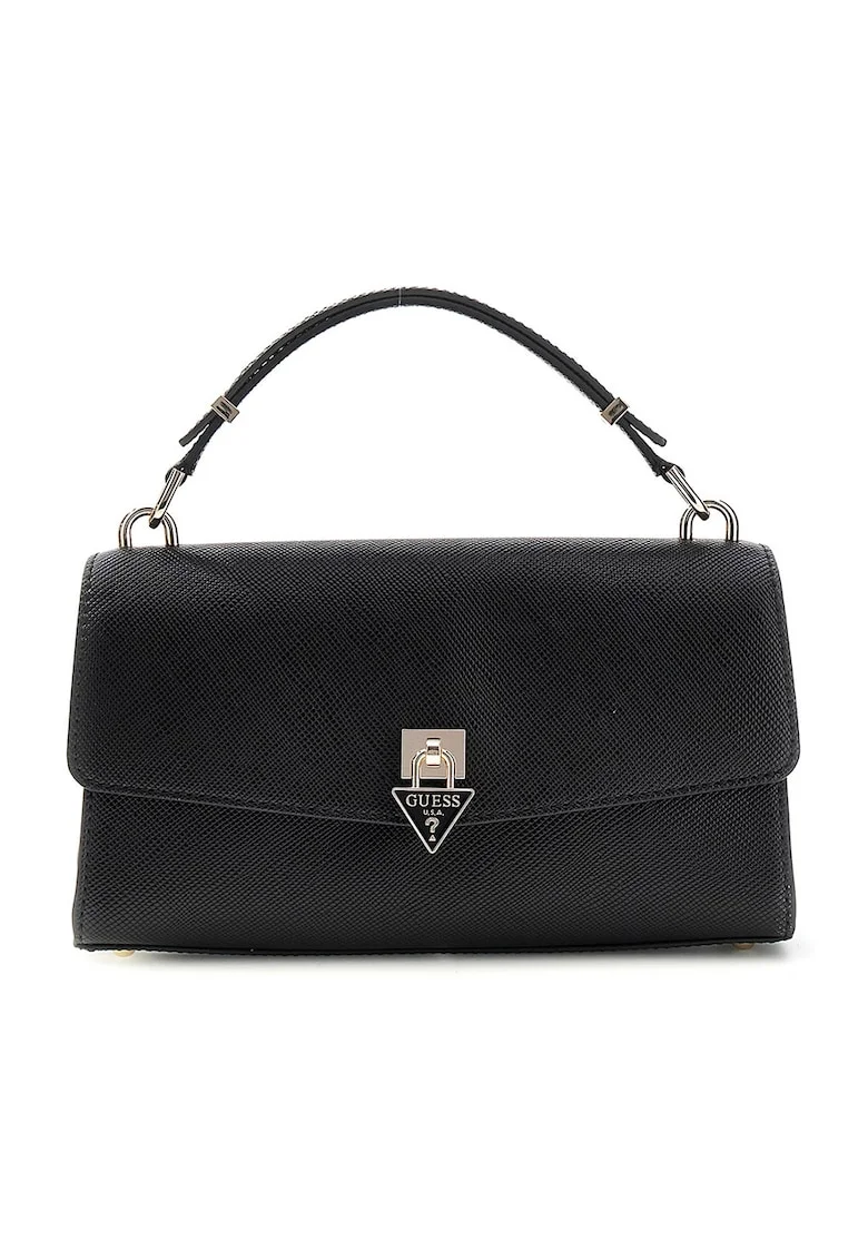 Geanta crossbody din piele ecologica cu inchidere cu clapa Patsie, Negru