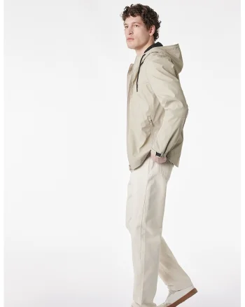 Blugi drepti cu model uni, Crem