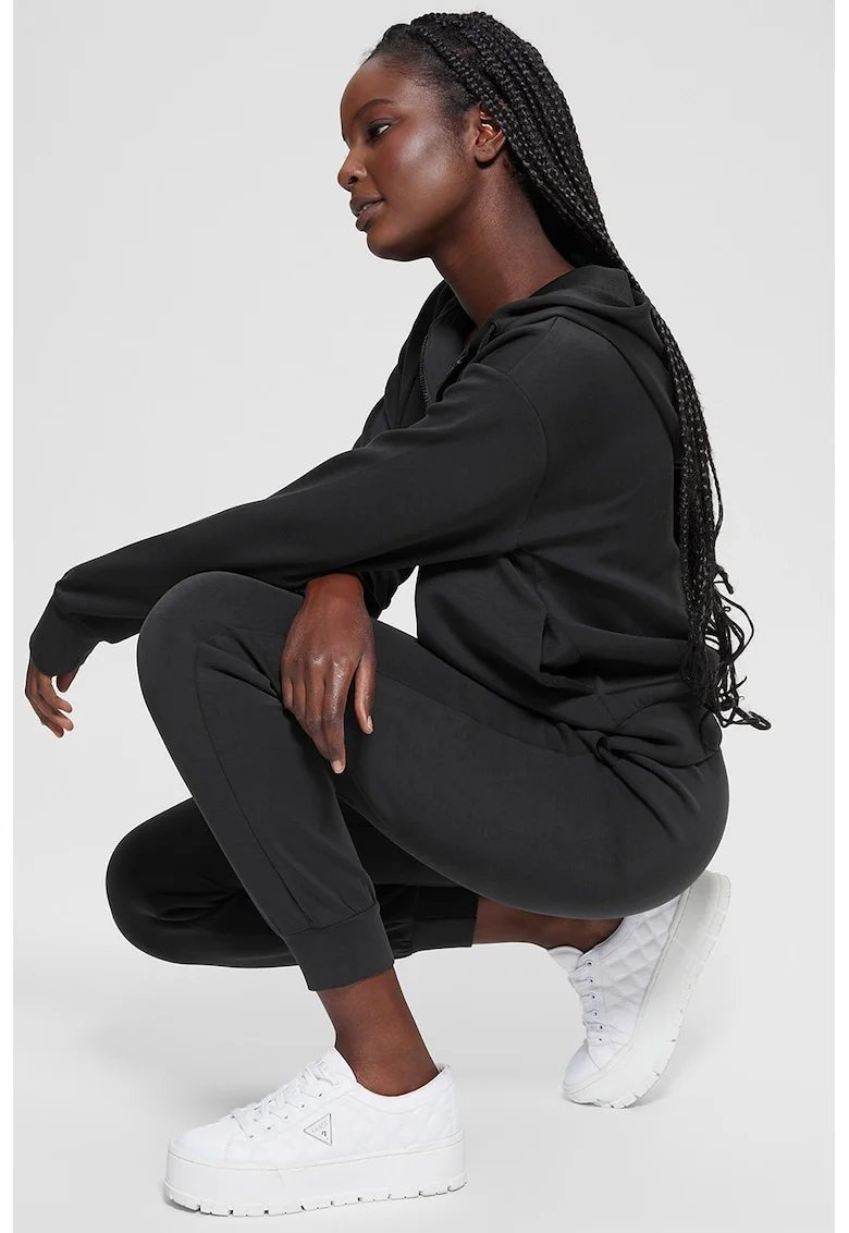 Pantaloni crop din amestec de modal, pentru fitness, Negru stins
