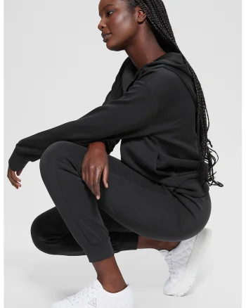 Pantaloni crop din amestec de modal, pentru fitness, Negru stins