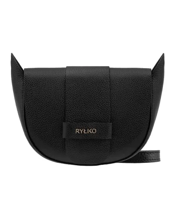Geanta crossbody din piele cu bareta detasabila, Negru