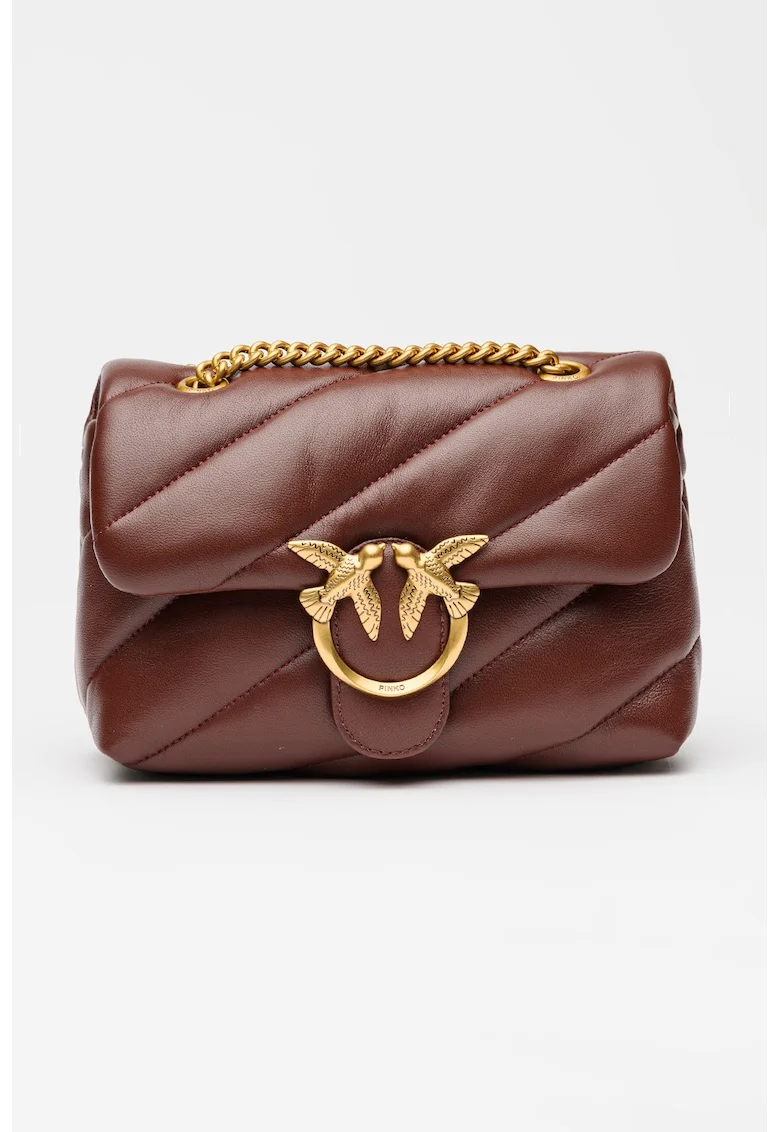 Geanta crossbody de piele Love Puff, Visiniu