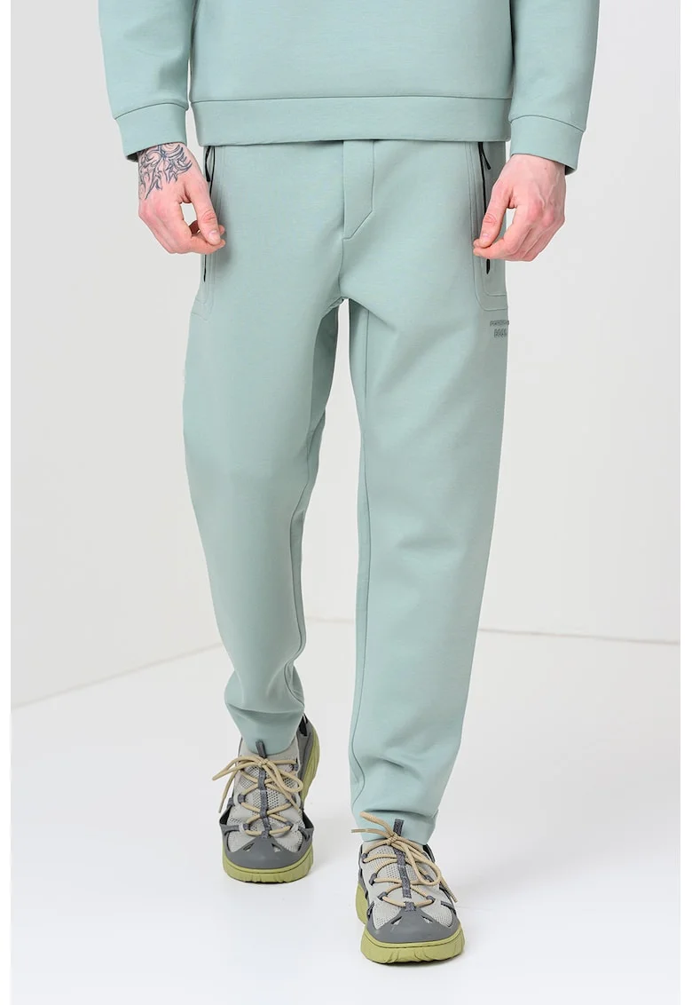 Pantaloni de trening din amestec de modal cu buzunare cu fermoar Porsche, Verde sparanghel