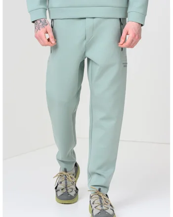 Pantaloni de trening din amestec de modal cu buzunare cu fermoar Porsche, Verde sparanghel