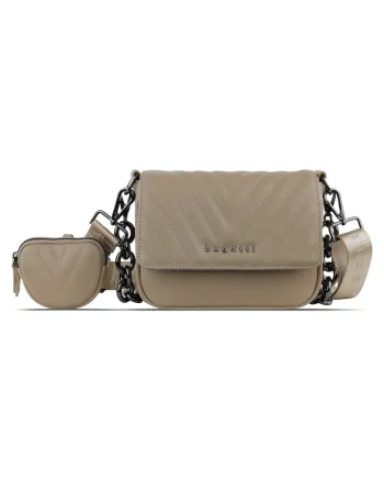 Geanta crossbody dama, model SIRA, Crem mat, 20 x 15 x 6 cm