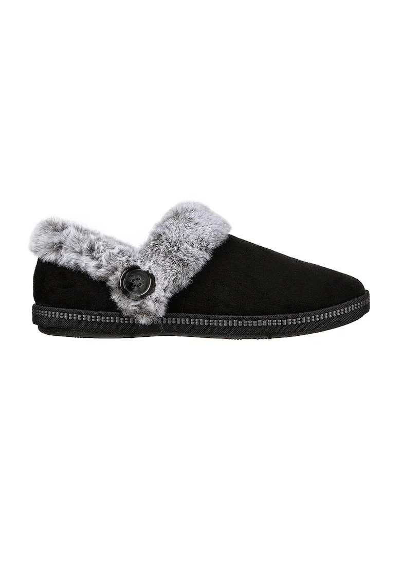 Papuci de casa slip-on Cozy Campfire Fresh Toast, Negru/Gri