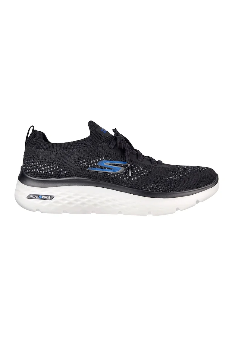 Pantofi sport slip-on de plasa cu aspect tricotat Go Walk Hyper Burst, Negru/Gri