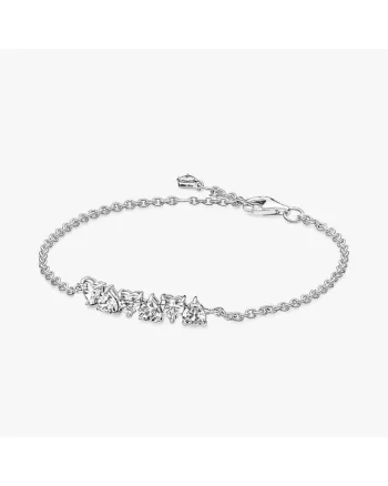 Bratara  Endless tip lant cu inimioare Zirconiu din Argint 925 - 18cm