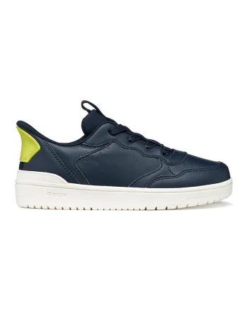 Pantofi sport slip-on din piele ecologica, Albastru ultramarin/Verde lime