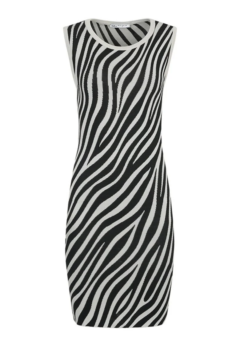 Rochie tricotata bodycon cu zebra print