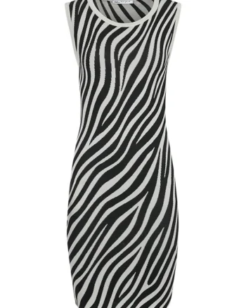 Rochie tricotata bodycon cu zebra print