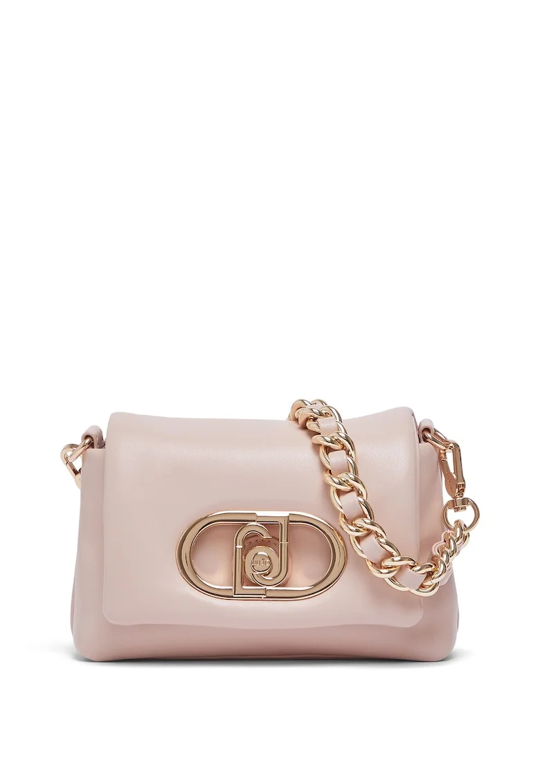 Geanta crossbody cu bareta din lant, Piersica