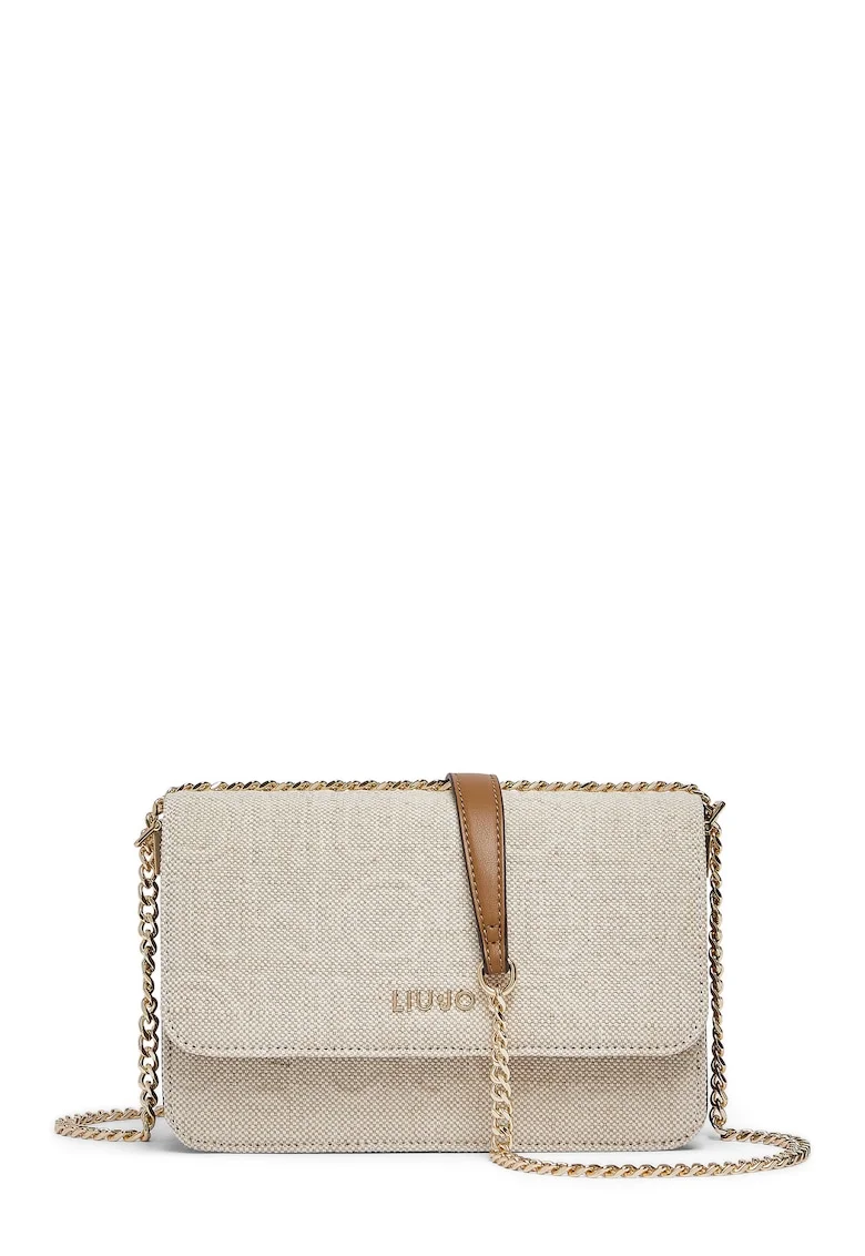 Geanta crossbody cu bareta din lant Jute, Bej