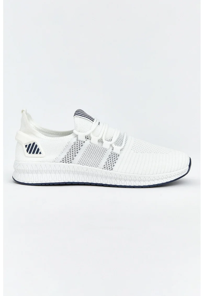 Pantofi sport slip-on din plasa, Alb/Bleumarin