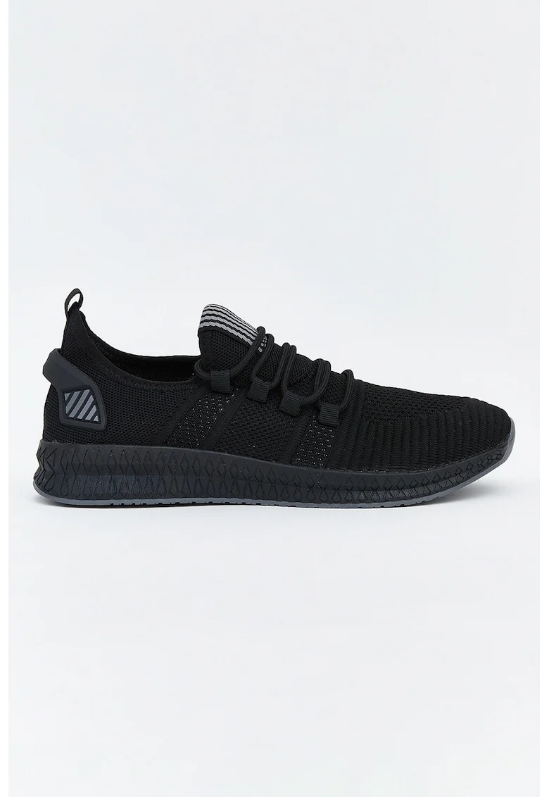 Pantofi sport slip-on din plasa, Negru/Gri inchis