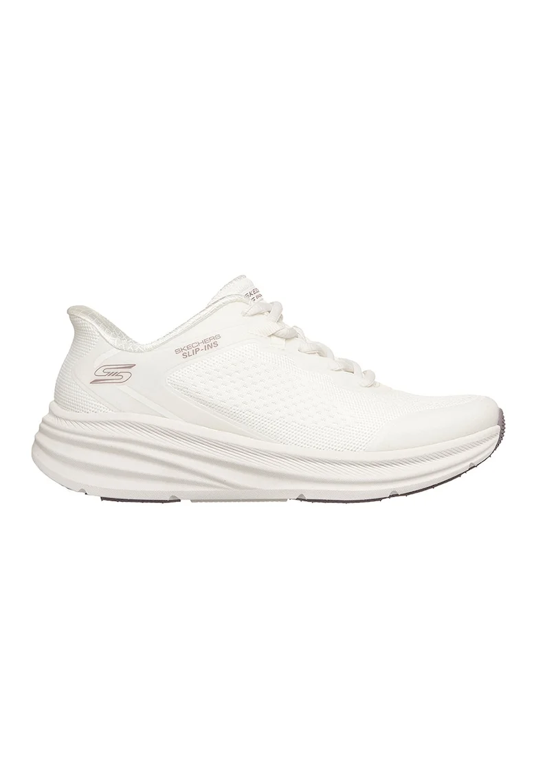 Pantofi sport Bobs Skillz Slip-ins cu model uni, Alb murdar