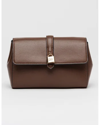 Geanta crossbody din piele Autograph, Maro