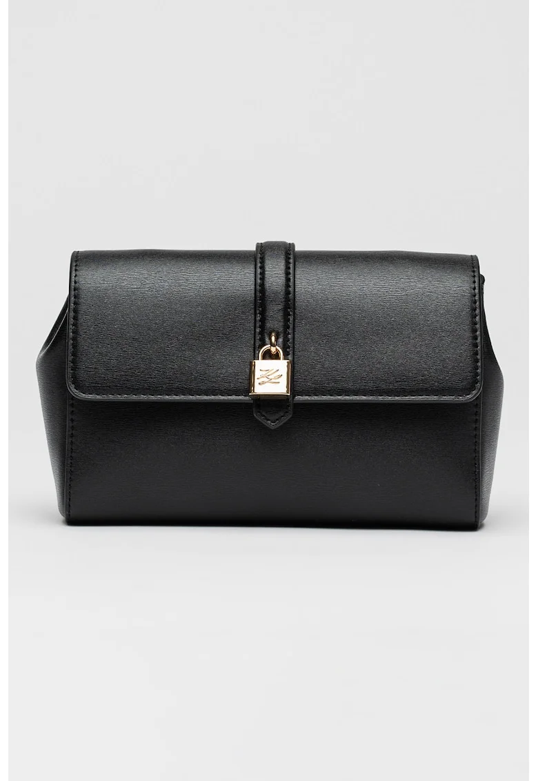 Geanta crossbody din piele Autograph, Negru