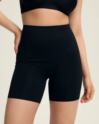 Chiloti modelatori, sorturi cu talie inalta, Negru, Sleeky, Negru
