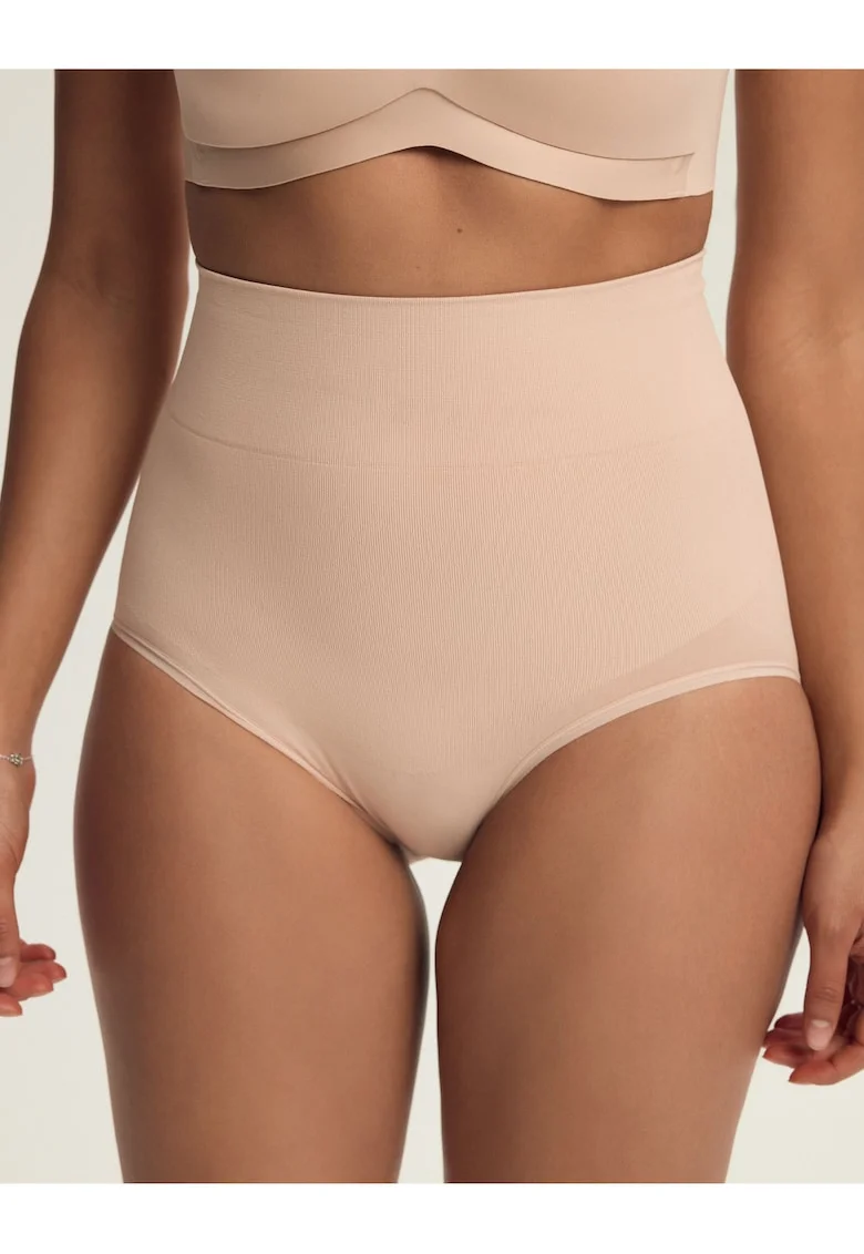 Chiloti modelatori cu talie inalta, Bej, Shrinky, Bej