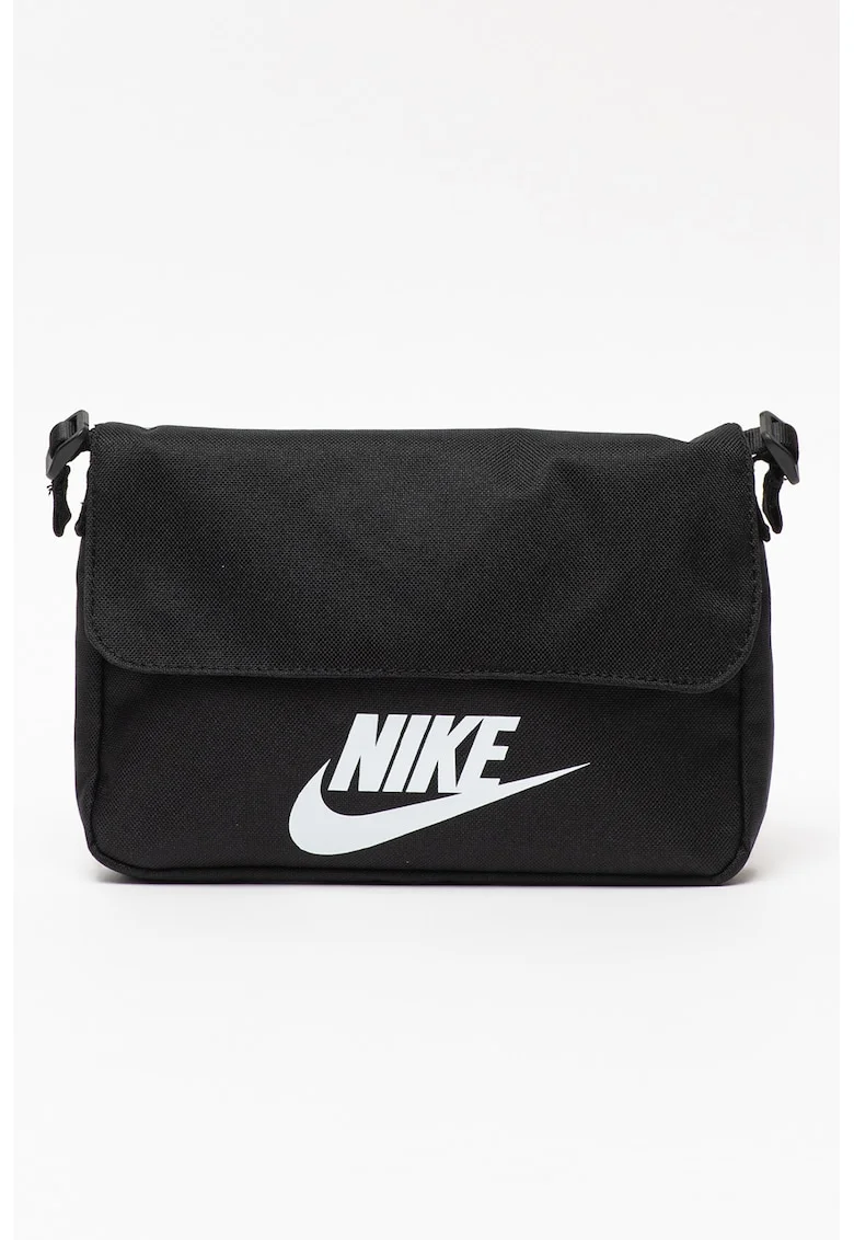 Geanta crossbody cu bareta ajustabila Futura 365, Alb/Negru