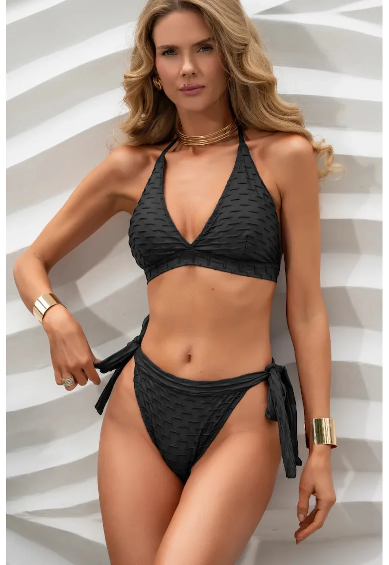 Costum de baie 2 piese cu snur "Sports IllustratedBrazilian Body Essentials" - Negru Platinum Brazil