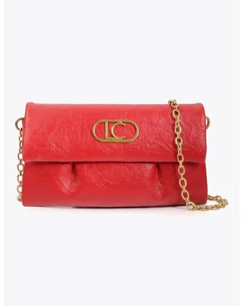 Geanta crossbody din piele ecologica cu lant, Rosu