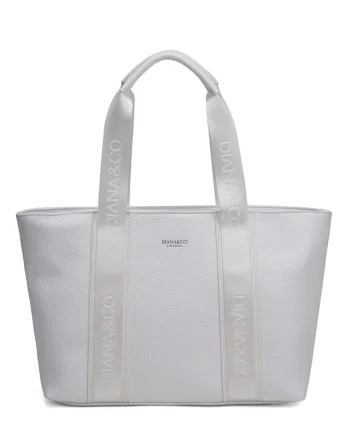 Geanta crossbody din piele ecologica Elara, Alb