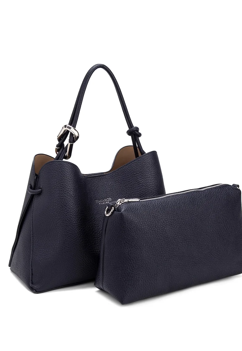 Geanta crossbody de piele ecologica cu etui detasabil Elora Lux, Bleumarin