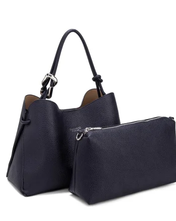 Geanta crossbody de piele ecologica cu etui detasabil Elora Lux, Bleumarin