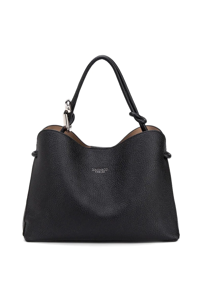 Geanta crossbody de piele ecologica cu etui detasabil Elora Lux, Negru