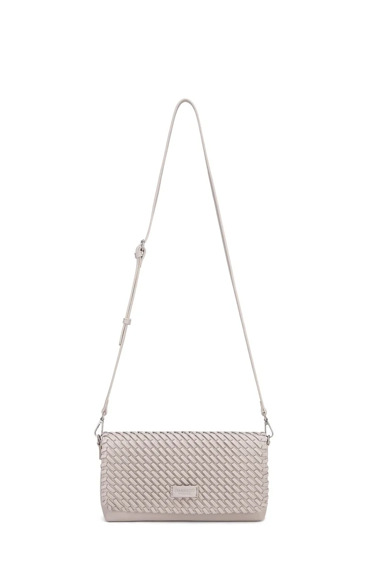 Geanta crossbody de piele ecologica cu aspect texturat Eirwen, Gri