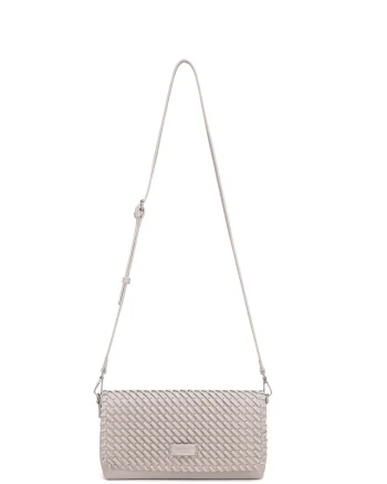Geanta crossbody de piele ecologica cu aspect texturat Eirwen, Gri