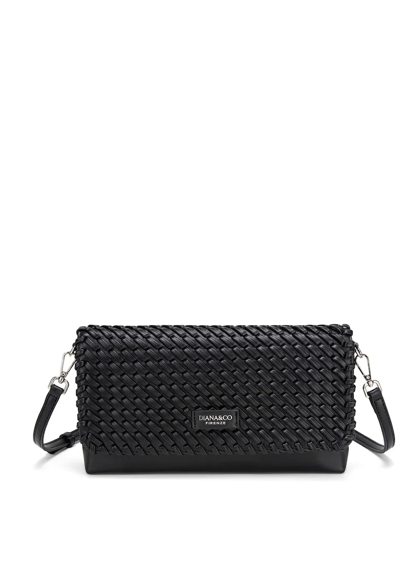 Geanta crossbody de piele ecologica cu aspect texturat Eirwen, Negru