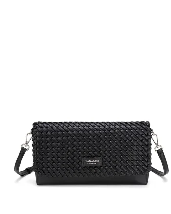 Geanta crossbody de piele ecologica cu aspect texturat Eirwen, Negru