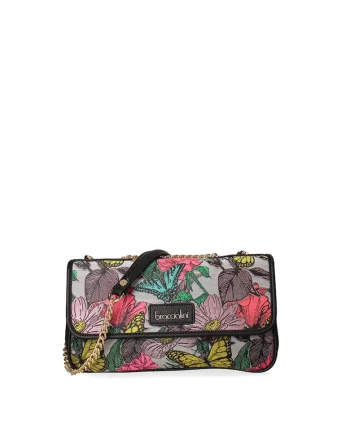 Geanta crossbody cu segmente cu model Bardonia, Gri/Galben/Portocaliu