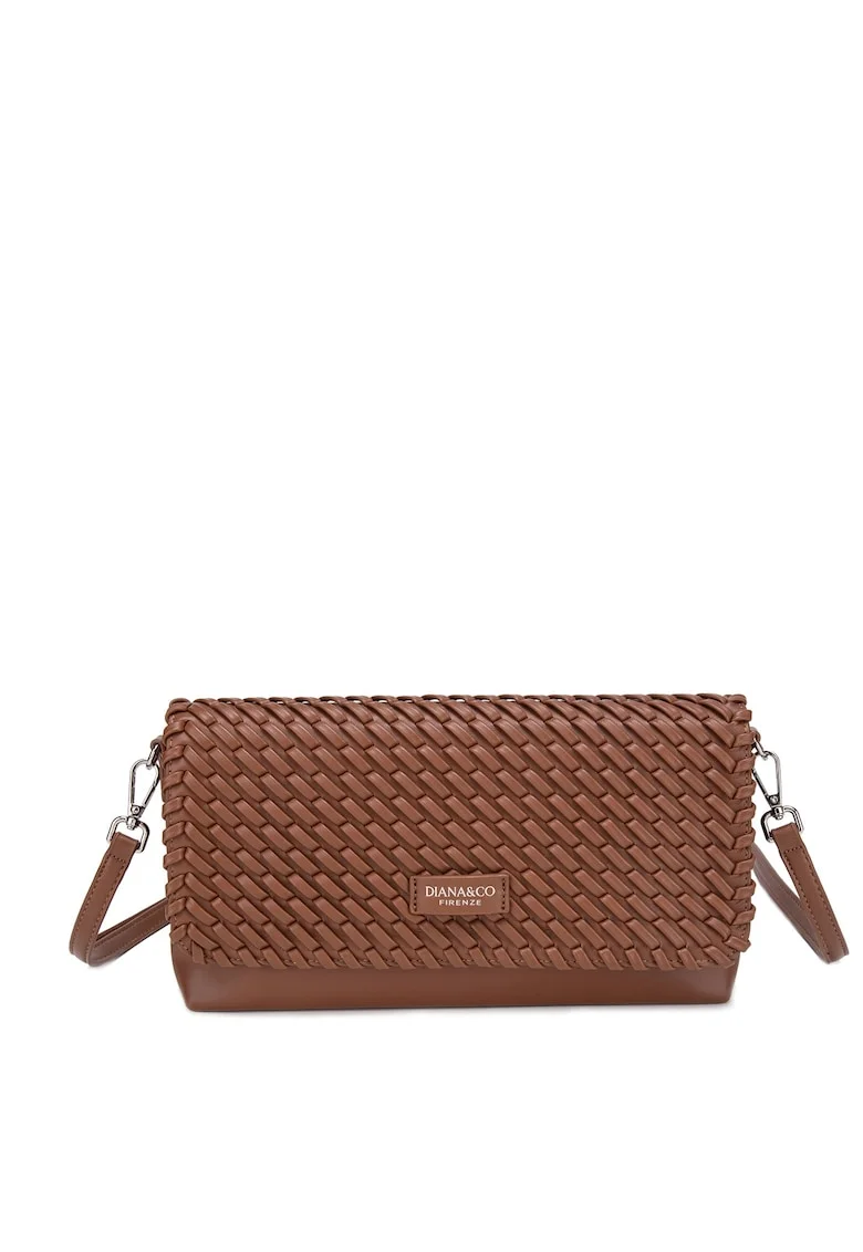 Geanta crossbody de piele ecologica cu aspect texturat Eirwen, Caramel