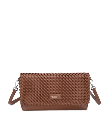 Geanta crossbody de piele ecologica cu aspect texturat Eirwen, Caramel