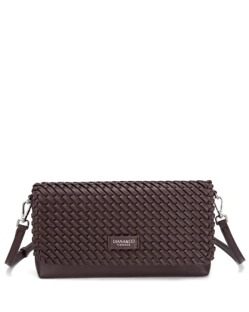 Geanta crossbody de piele ecologica cu aspect texturat Eirwen, Maro inchis