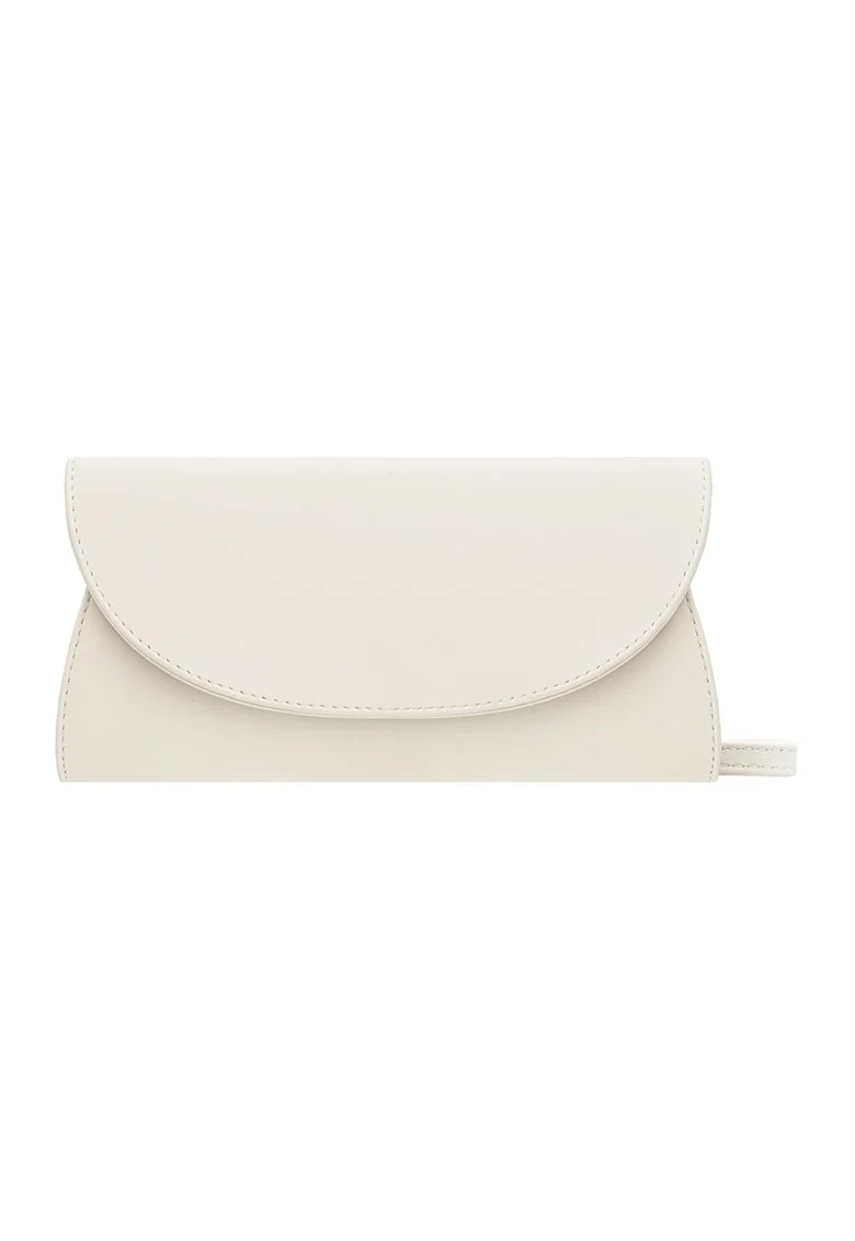 Geanta crossbody din piele si piele intoarsa, Alb murdar