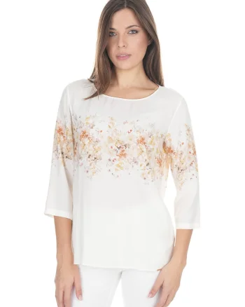 Bluza din viscoza cu motive florale