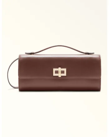 Geanta crossbody de piele Clara, Maro inchis
