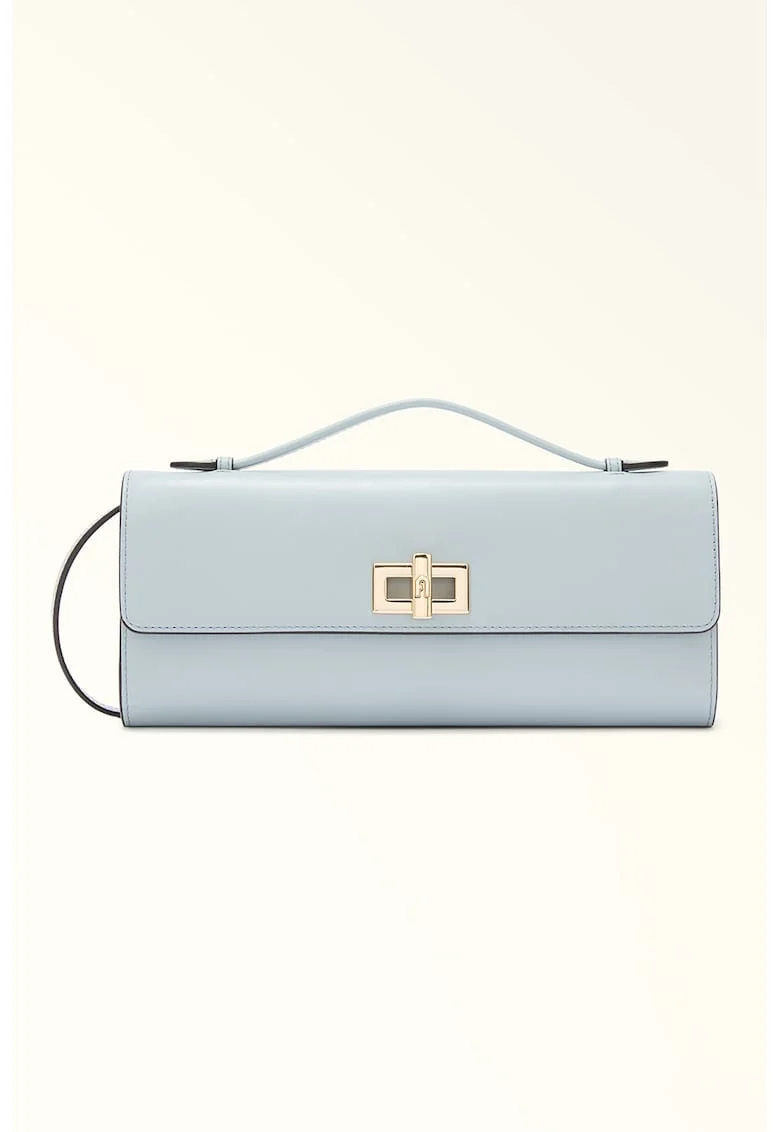 Geanta crossbody de piele Clara, Albastru glaciar