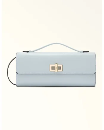 Geanta crossbody de piele Clara, Albastru glaciar